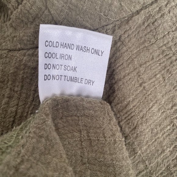 Princess Polly - Army Green, Light Front Tie, Crop Top, 100% Cotton, Size 6 - Picture 7 of 7